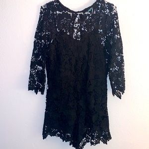 Black Lace Romper w/ Open Back